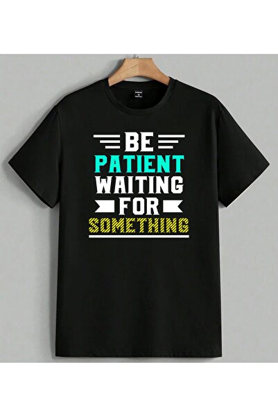 ELFERA تي شيرت للجنسين مطبوع عليه عبارة Patient Something Motivational باللون...