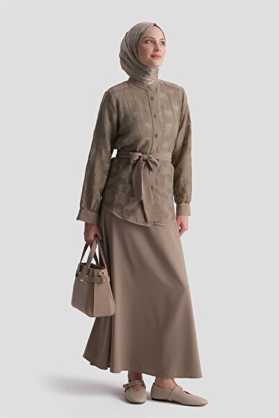Armine Jacquard tunic set mink