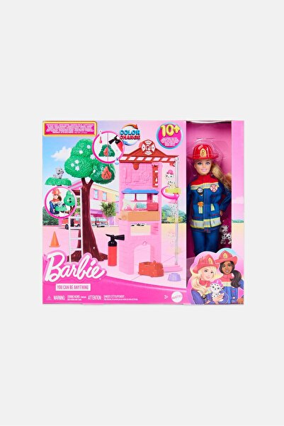 Barbie Careers Firefighter Doll Playset with Fire Station And Tree