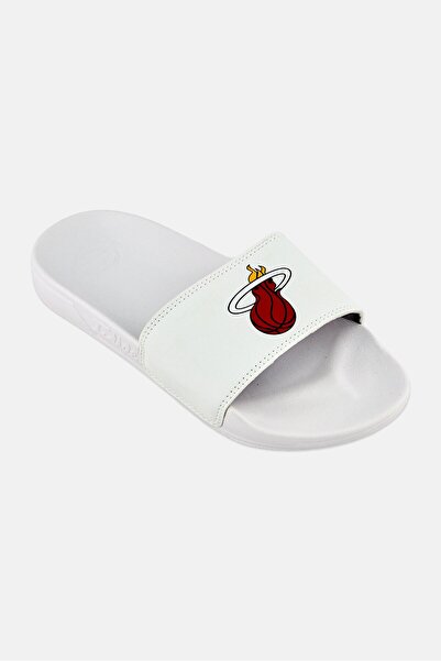 iSlide Kids Boy Miami Heat Primary Logo Slip On Slides, White