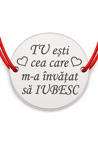Simoshop Brățară argint 925 cu mesajul Tu ești cea care, șnur reglabil — cadou