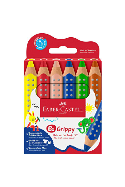 Faber Castell Faber-Castell Kuru Boya Kalemi Grippy 6 Renk 5171110630000
