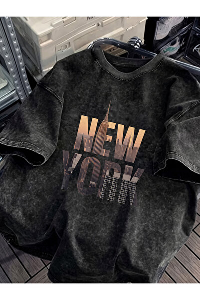 Pink Sky Unisex Oversize Vintage Washed Street Style Μόδα του δρόμου Βαμβακερ...