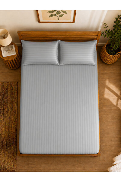 Erays Home Premium Striped Satin Fitted Sheet Set – Modern Elegance and Ultim...