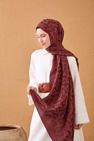 Silk Home Naia Cotton Shawl Elio Burgundy