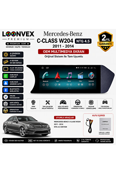 LOONVEX Mercedes-Benz C-Class W204 2011-2014 NTG 4.5 multimedya ekran