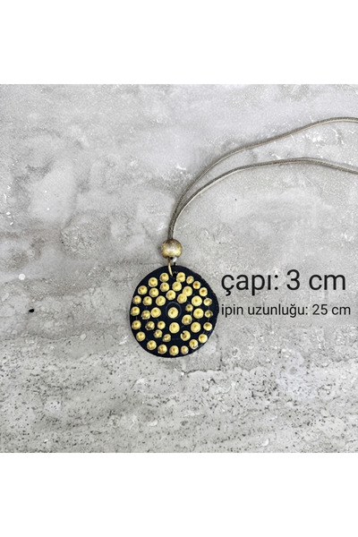 GENCATELİER Handmade Wooden Mandala Pendant - Measurements Are Shown in the Images