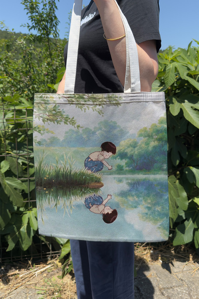 ZipZap Grave of the Fireflies V1 Summer Winter Double Sided Canvas Print Tote...