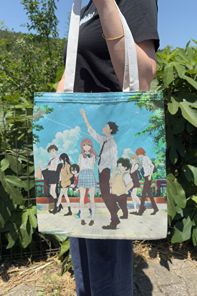 ZipZap Koe No Katachi V3 Summer Winter Double-Sided Canvas Print Tote Bag Ani...