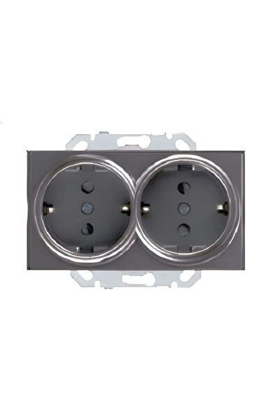 Generic Brand 1 Piece Ovivo Smoked Double Grounded Socket Frameless Grano