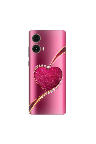 4TECH Θήκη Σιλικόνης Λαμπερή Καρδιά για Motorola Moto G 85 5g