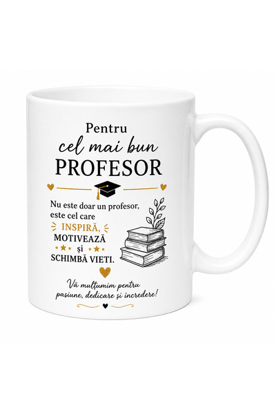 Generic Brand Cana Personalizata pentru Profesor – “Pentru Cel Mai Bun Profes...