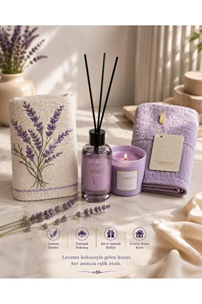 İyi Geceler İstanbul Sweet Dreams Towel Set (with Scent and Candle as a Gift)
