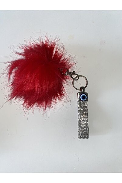 GARDENAUTO Full Stone Gift Keychain with Red Feather Charm