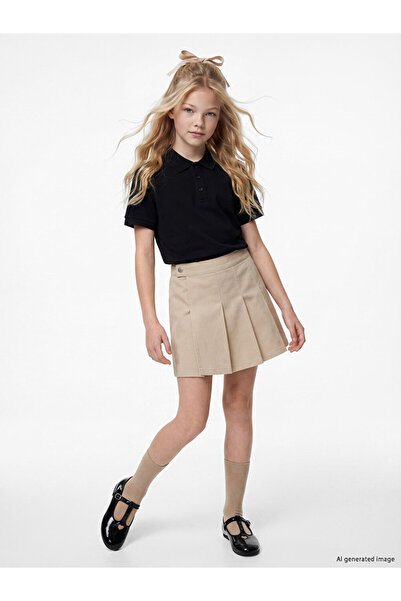 LC Waikiki Girl's Pleated Gabardine Shorts Skirt for Style Enthusiasts from U...