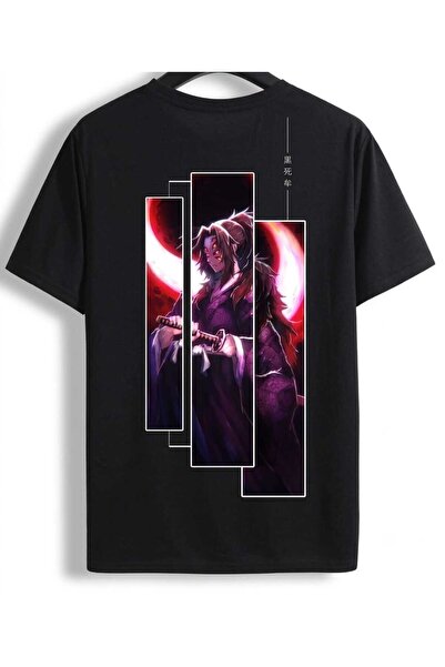classy moda Unisex Μαύρο Oversize T-Shirt με στάμπα Anime Illustration Σειρά ...