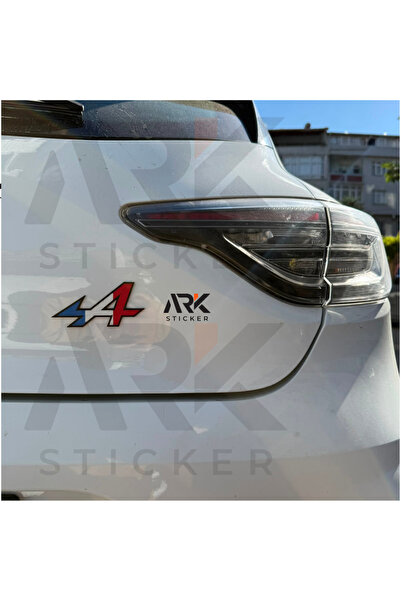 Ark Sticker Renualt Clio Alpine Arka Logo ASA 3D Baskı Siyah 1 Adet Fransız