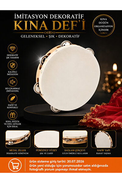 Hızlı Çeyiz Tamburină cu clopoțel de 30 cm, pentru nuntă, seară cu henna, cir...