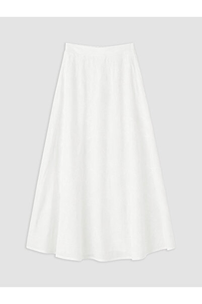 LC Waikiki Trendlucky Embroidered Flared Skirt with Elastic Waist and Contrast