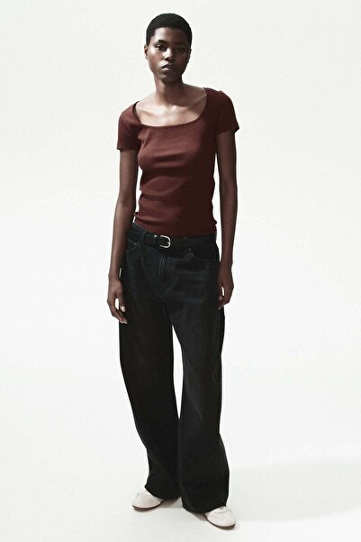 H&M Ribbed cotton T-shirt