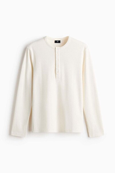 H&M Slim Fit Ribbed Henley shirt
