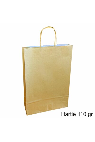 papercraft Pungi hartie kraft 110 gr pentru 3 sticle vin, 26x39x8 cm, set 30 ...