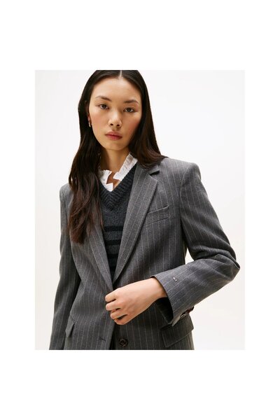 Tommy Hilfiger Th Ww0ww48262 Pınstrıpe Relaxed Kadın Ceket