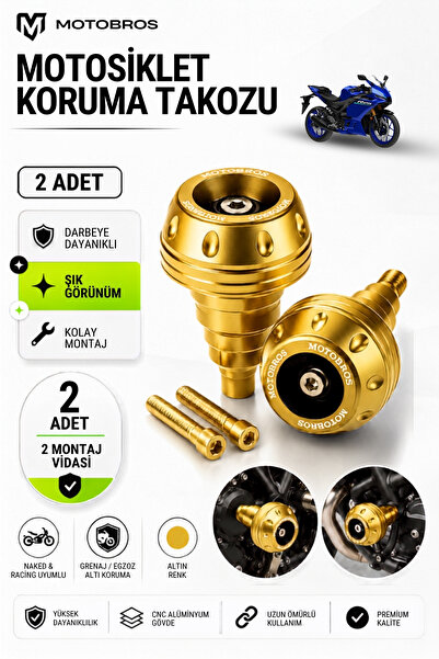 Motobros Motosiklet Koruma Takozu Yamaha R25 Uyumlu Motor Takozu Egsoz Koruma...