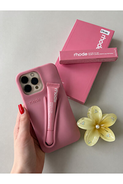 Vionext Store iPhone (16 PRO) uyumlu Lip Case Ruj Bölmeli Rujlu Kılıf (Ribbon)