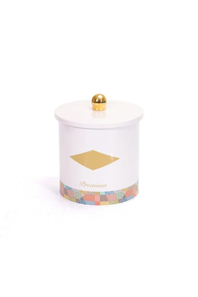 Evle Exclusive Nocolor-5A4E69A2 Patterned Metal Round Storage Container, 14 C...