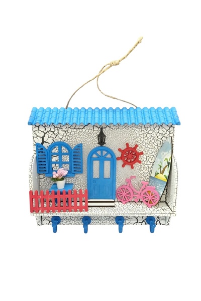 Bounty سلسلة مفاتيح على شكل منزل مطلي باللون الرمادي الفاتح