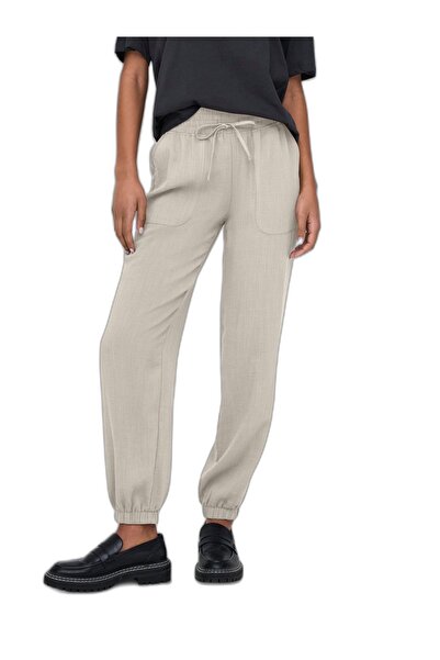 ONLY ONLBOLZANO HW PULL-UP PANT MOCH PNT Kadın Bej Pantolon - 15352641