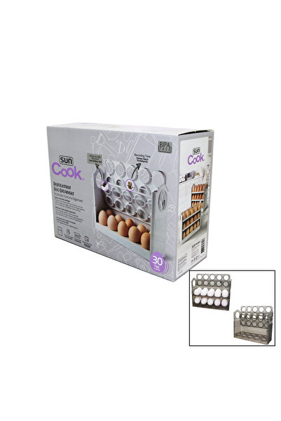 Marsilyan 30 Compartment Refrigerator Egg Organizer with Spring-Folding Rack ...