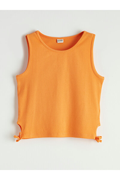 LC Waikiki Trendlucky Girls' Ribbed Tank Top with Oval Neckline