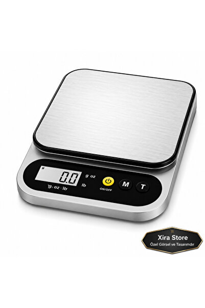 XİRA Dijital Mutfak Terazisi Hassas Elektronik Tartı 10Kg / 1Gr LCD Ekranlı P...