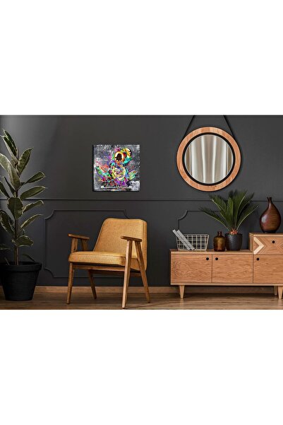 HOME MODE Graffiti Astronaut Bear Canvas Wall Art | 50x50 cm Gallery Wrapped ...