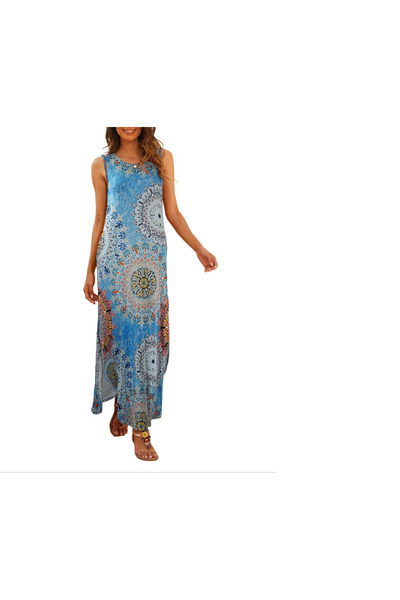 Hount Rochie Maxi Dama Hount, Fara Maneci, cu Slit si Buzunare, Decolteu Rotu...