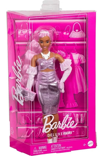 mattel Μπάρμπι Ντιλούξ Φάσιονιτς με Σετ Ρούχων, Ροζ Μαλλιά και Λαμπερό Ροζ Φό...