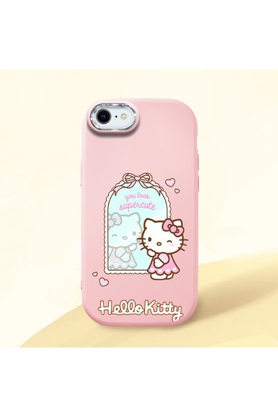 Hontinga iPhone 8 Compatible Case with Camera Protection Pink Silicone Couple...