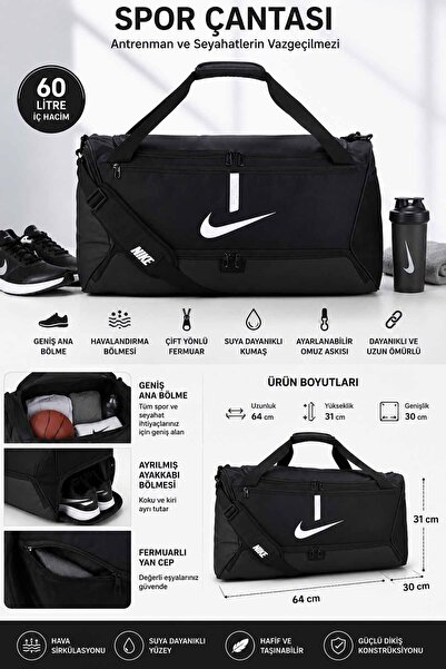 Nike Spor Çantası Antrenman Seyahat Fitness / Ayakkabı Bölmeli Omuz Askılı Sp...