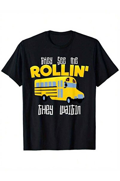 29CUN تي شيرت See Me Rollin' They Waitin Funny School Bus Driver Loose Style ...