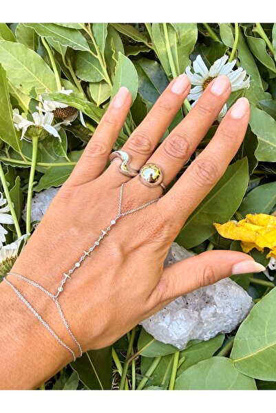 Merishe Jewerly Silver Şahmeran Star and Stone Stainless Steel