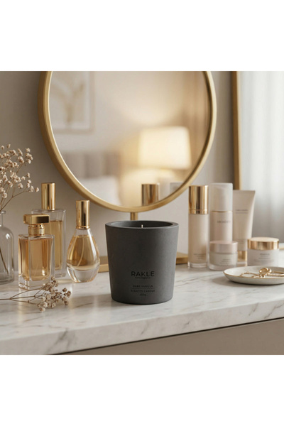 Generic Brand Dark Vanilla Scented Candle - Dark Grey