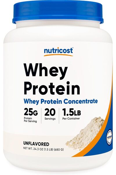 Nutricost Whey Protein Concentrate Powder (Unflavored) 2LBS, Gluten Free | GM...