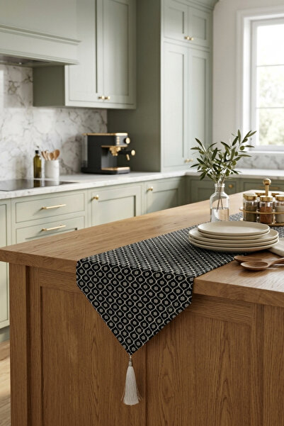 zarafet concept Siyah Premier Duck Keten Runner Örtü 40x140