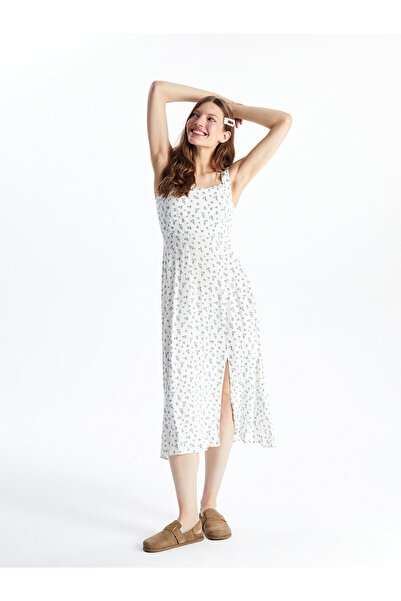 LC Waikiki Nevavm Square Collar Floral Dress with a Difference
