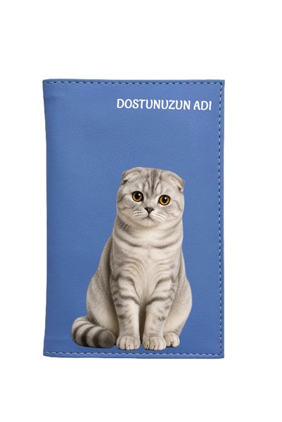 JesPawty Scottish Fold Kedi Sağlık Karnesi Kılıfı Kişiye Özel İsim Baskılı