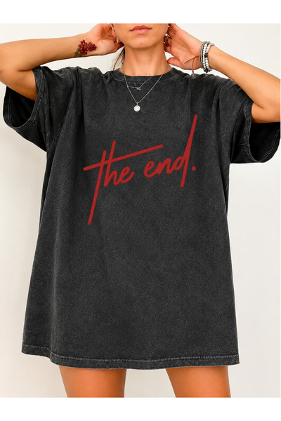 HOFFNUNG Unisex Oversize Vintage Washed Street Style Μόδα του δρόμου Βαμβακερ...