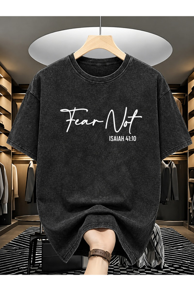 HOFFNUNG Unisex Oversize Vintage Washed Street Style Μόδα του δρόμου Βαμβακερ...
