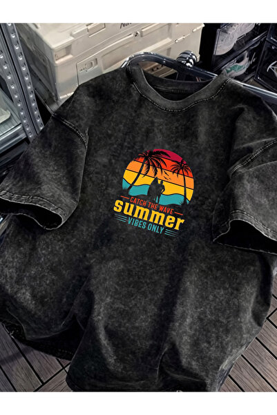 HOFFNUNG Unisex Oversize Vintage Washed Street Style Μόδα του δρόμου Βαμβακερ...